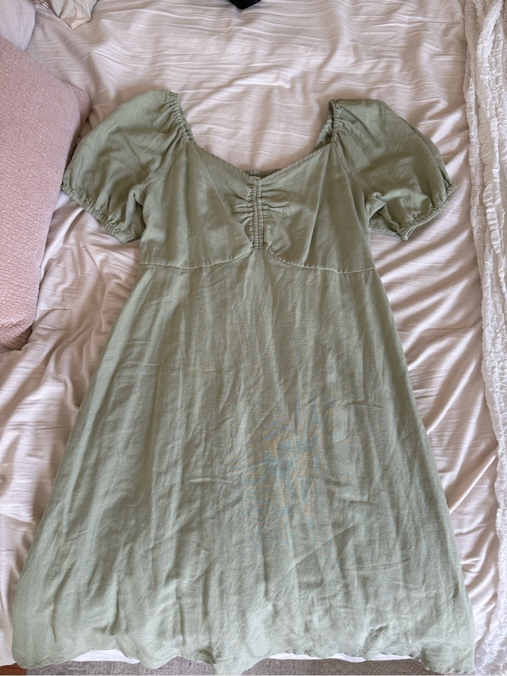 Jessica Simpson Light Sage Green Smocked Top Dress